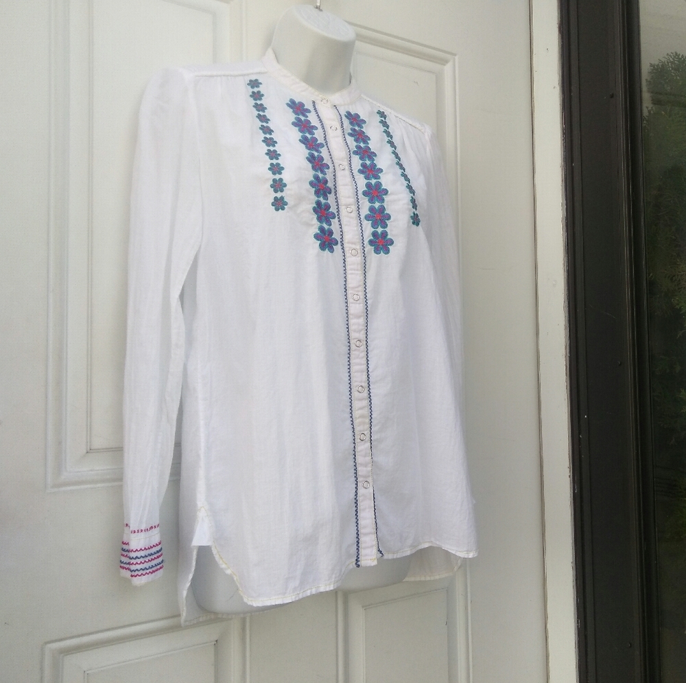 Johnny Was 3j Workshop Snap Button Embroidered - image 2